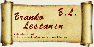 Branko Leštanin vizit kartica